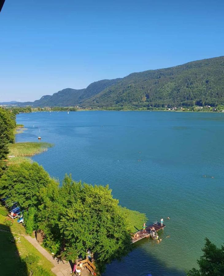 Maren Seeblick Appartement Haus Haensel&Gretel Direkt Am Ossiacher See Mit Hallenbad Stiegl Dış mekan fotoğraf