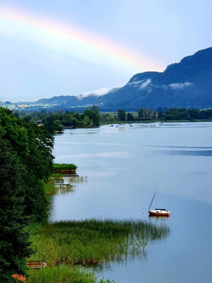 Maren Seeblick Appartement Haus Haensel&Gretel Direkt Am Ossiacher See Mit Hallenbad Stiegl Dış mekan fotoğraf