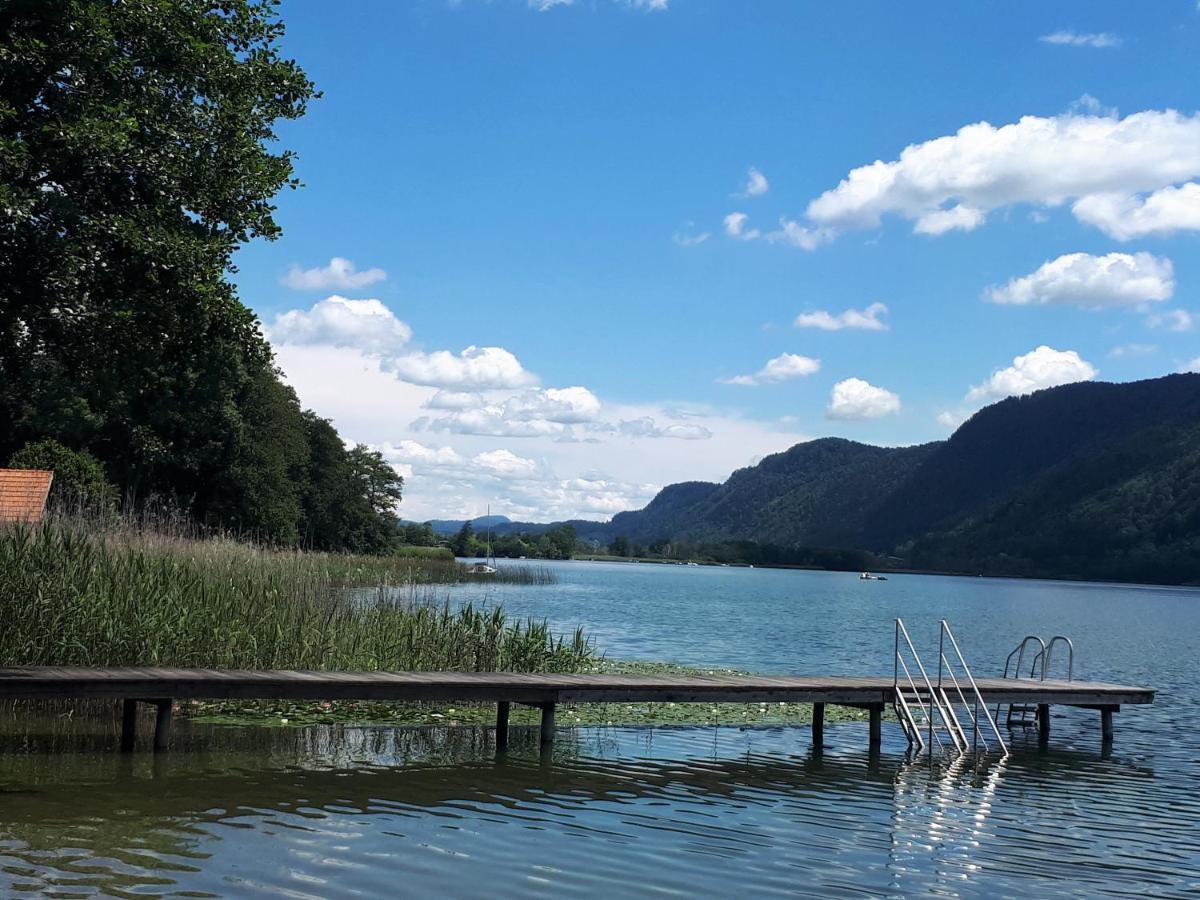 Maren Seeblick Appartement Haus Haensel&Gretel Direkt Am Ossiacher See Mit Hallenbad Stiegl Dış mekan fotoğraf
